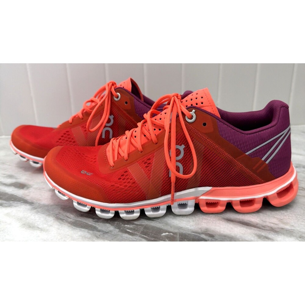On Cloud Cloudflow Swiss Engineering Orange Purple Women Sneaker Running Shoes 6